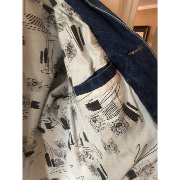 Woman's Curvy Plus Blue Jean Modeling Agency Jacket from Paris 1990's size 2X - Picture 8 of 9
